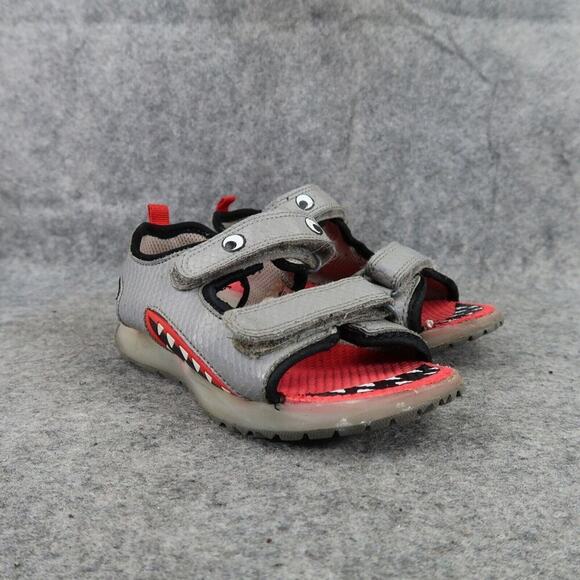 Carters Shoes Kids 11 Sandals Shark Grey Adjustable Straps Sport Active Comfort - Picture 1 of 13